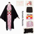 Miniatyrbillede 1 af 3: Anime Demon Slayer: Kimetsu No Yaiba Zenitsu Giyu Tanjirou Kamado Nezuko Cosplay Kvinder Børn Mænd Kimono Uniform Cosplay Kostume Høj Kvalitet -a Kamado Nezuko Kids 150
