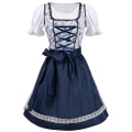 Miniatyrbilde 1 av 5: Oktoberfest kostymefest Cosplay Maid Wear V-ringad kjole Blå blue L