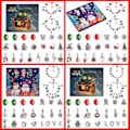 Pikkukuva 2 / 7: Joulu Advent 24 Ruudukko Kalenteri Countdown DIY Lapset Rannekoru Yllätys Sokea Laatikko Kultainen Puku B