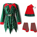 Miniatyrbild 1 av 8: Tjej Pojke Jul Älg Fancy Dress Xmas Party Cosplay Kläder röd 130cm .c green 150cm