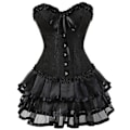 Pikkukuva 3 / 4: Sexy korsetit mekot naisille Plus Size puku Overbust Burlesque korsetti ja minihame setti Tutu Corselet -a only Corset 4XL