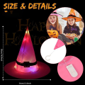 Pikkukuva 6 / 7: Mub- Halloween-asusteet Juhlat Sisä- ja ulkotilojen pihapuun koristeet Halloween-riippuvat valaistut noidanhattukoristeet Lighted Red