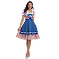 Pikkukuva 3 / 5: Naisten Oktoberfestin olutneitoasu - Baijerilainen perinteinen Dirndl-mekko Karnevaali CNR Tummanvihreä -a Blue M