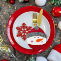 Miniatyrbillede 3 af 5: 6 stk. julebestikholdere, kniv- og gaffelposer bord .c