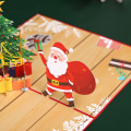 Miniatyrbild 7 av 7: Mub- Jul Pop-up gratulationskort Kreativt 3D Santa Claus Paper Sculpture 3D gratulationskort