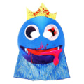 Pikkukuva 3 / 4: Yksivärinen Rainbow Friends -asu lapsille ja aikuisille, sininen hirviö Wiki Cosplay -kauhupeli Halloween -haalari juhla-asu päähineellä -a Style A Size 180