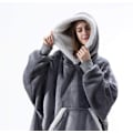 Miniatyrbillede 2 af 2: Mub - Høst og vinter komfortabel løs dobbeltsidet fløjlshættetrøje og tyk filt loungewear hættetrøje black