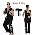 Miniatyrbillede 3 af 3: Anime Game KOF Cosplay Kostume Cobra Kai Val Armorr Karate Uniform -a 170 cm