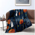 Miniatyrbilde 5 av 5: Halloween-filt Søt gresskar heksespenstermønster Halloween-kast til sofa sovesofa Myk lett plysjpledd (Gresskar, Throw (50\"x60\")) .