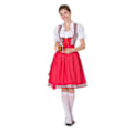 Miniatyrbillede 5 af 5: Kvinders Dirndl Midikjole Dirndl Kjole 3-delt Kostume Kjole Sæt Inkluderende Blonder Dirndl Forklæde Kostume Mode Til Ølfestival -a Red L