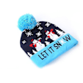 Miniatyrbillede 5 af 5: Led julehat, Light Up julehat Strikhue .c Let It Snow