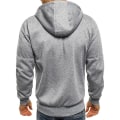 Miniatyrbilde 3 av 4: Herre Zip Treningsjakke Gym Hooded Genser Langarmet Sweatshirt Gym Topp Høst Vinterjakke Light Gray 3XL