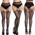 Miniatyrbillede 2 af 4: 5-pak netstrømper med høj talje Tights lårhøj combination 2