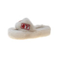 Miniatyrbilde 1 av 7: Mub- Pelsforet varme hjemmesko damer innendørs flat bunn sklisikre gulvsko Beige thick bottom 42