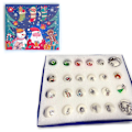 Miniatyrbild 3 av 6: Jul Advent 2 Kalender Nedräkning presentförpackning Armband Jul DIY pärlarmbandskostym .C 4 20*17*1.3cm