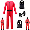 Pikkukuva 1 / 3: Lasten Unisex Squid Game Jumpsuit Party Cosplay Puku Asuste Y -i Round shape 140cm