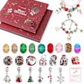 Pikkukuva 1 / 8: 24 kpl Joulu Advent Kalenteri Yllätyspakkaus DIY Helmi Koru Joulu Rannekoru .C G