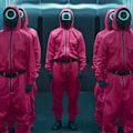 Miniatyrbild 7 av 8: Xbi- Squid Game 2 Vuxen Triangelvakt Jumpsuit + Mask Triangular XL