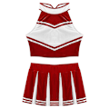 Miniatyrbillede 4 af 4: Kvinder Voksne Cheerleader Uniform Performance Outfit Japansk Skolepige Cosplay Kostume Ærmeløs Crop Top Mini Plisseret Nederdel -a Black A M