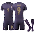Miniatyrbillede 1 af 2: UEFA Euro 2024 England Away Børnefodboldsæt nr. 9 Kane C 22
