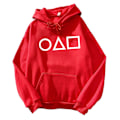 Miniatyrbilde 1 av 3: Squid Game Hoodie Løs Vinter Langærmet Casual Hood Top . red M