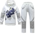 Miniatyrbillede 1 af 4: Børne Marshmallow Cosplay Kostume Halloween Festkjole Sæt Sweatshirt Bukser Hovedbeklædning CNMR 12-13 Years