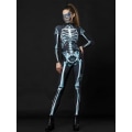 Miniatyrbillede 2 af 5: 100% Ny, Rollespil Kostume Motorcykel Kostume Kvinder Sexet Skelet Jumpsuit Halloween Strømpebukser -a 2XL