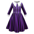Miniatyrbilde 2 av 3: Wednesday Addams Kostyme Enid Sinclair Kjole For Jenter Halloween Karneval Fest Cosplay Z -a Purple 120cm