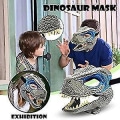 Miniatyrbillede 4 af 4: Halloween Fest Cosplay Maske Simulation Jurassic Tyrannosaurus Rex Dinosaur Maske Hovedbeklædning Latex Materiale FPDM Brown