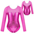 Miniatyrbilde 1 av 5: Glitrende Rhinestone- Metallic Langærmet, Gymnastik Leotard, Dansedrakt -a Rose Red 12