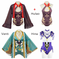 Pikkukuva 7 / 7: Mub- Genshin Impact Hu Tao Lisa Ms Hina Sangonomiya Kokomi Bikini Uimapuku Uima-asu Kesähaalarit Viitta Cosplay-asu Puku 6 S