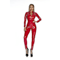 Miniatyrbillede 2 af 5: Plus Size S-5xl Dame Sexet Latex Catsuit Sort Heldragt Pvc Jumpsuit Clubwear Kunstlæder Kostume -a Red M