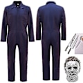 Miniatyrbilde 1 av 5: Halloween Michael Myers Kostyme Moonlight Panic Horror Killer Cosplay Kostyme -a Clothes with Mask and Knife XL