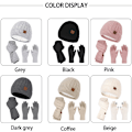 Pikkukuva 6 / 7: Mub- Factory Direct High Quality Glove 3pcs Unisex Set Warm Wool Hat Scarf Gloves Sets For Winter Grey