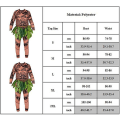 Miniatyrbillede 3 af 3: Disney Moana Maui Tattoo Kostume Voksne T-shirt til mænd + Bukser + Blad Bælte Komplette outfit Halloween Cosplay Party Dress Up Fuld et S