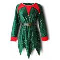 Miniatyrbild 3 av 8: Tjej Pojke Jul Älg Fancy Dress Xmas Party Cosplay Kläder röd 130cm .c green 110cm