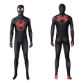 Miniatyrbilde 2 av 5: Barn Aldult Spider Man Miles Morales Cosplay Kostyme Festdrakt Jumpsuit Spider-man: Across The Spider-verse Fancy Dress -a Full set (including mask) M