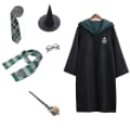 Miniatyrbillede 2 af 2: Harry Potter 6-delt sæt magisk troldmand   Fancy Dress Cape Cloak Kostume_y -a green kids 145cm