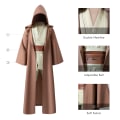 Miniatyrbild 5 av 7: Mub- Obi wan Kenobi Premium Quality Cosplay Costume Brown  Jedi Robe from Star the Wars for Lightsaber Dueling Brown M