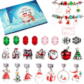 Miniatyrbillede 1 af 8: 24 stk. Jul Adventskalender Nedtællingskalender Blind Box Sæt DIY Perlehæng Jularmbånd .C E