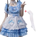 Miniatyrbild 2 av 7: Mub- Maid Theme Restaurant Cafe Cosplay Dress Collar Bell White Socks stocking Sexy Dress Consume Maid Anime Maid Cosplay Costume 02 L