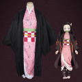 Miniatyrbillede 2 af 2: Børns Demon Slayer Animation Cosplay Kostume Outfit Sæt W -i Kamado Nezuko 13-14 Years