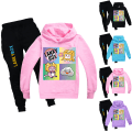 Miniatyrbild 2 av 3: Pojkar Flickor LANKYBOX Hoodies & Byxor Sport Träningsoverall Set Present H -i pink 130cm