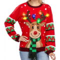 Miniatyrbillede 2 af 7: Mub- Julälg strikket 2023 nyhed julevibe sweater med LED-lamper black XL
