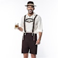 Pikkukuva 4 / 5: Miesten baijerilaiset nahkahousut, saksalaiset Oktoberfestin perinteiset shortsit, olutmiehen asu -a M