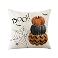 Miniatyrbillede 5 af 5: Halloween pudebetræk, Halloween dekoration 18x18 tommer Sæt med 4 Trick or Treat Pudebetræk Happy Halloween Linned Sofa Cover De