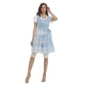 Miniatyrbilde 2 av 5: Kvinners Dirndl Midikjole Dirndl Kjole 3-delt Kostyme Kjolesett Inkludert Blonder Dirndl Forkle Kostyme Mote For Ølfestival -a light blue M