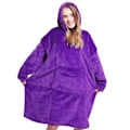 Pikkukuva 1 / 5: Pehmeä ja lämmin hupparipeitto, jossa on iso tasku - Flanelli Purple