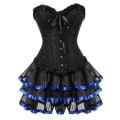 Pikkukuva 3 / 4: Seksikäs Korsetit Mekot Naisille Plus Size Puku Overbust Burleski Korsetti Ja Minihame Setti Tutu Corselet -a Pink 4XL