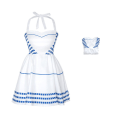Miniatyrbillede 1 af 11: Barbie Vintage Dukke Stribet Kærlighedskjole Kostume til Kvinder M